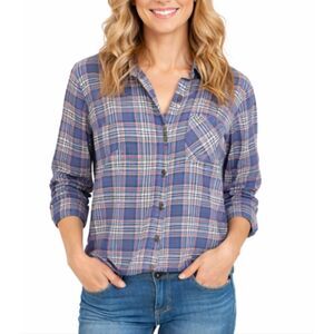 Field & Stream blue plaid cotton flannel button down small